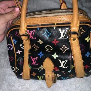 Louis Vuitton Black Monogram Multicolor Priscilla Handbag